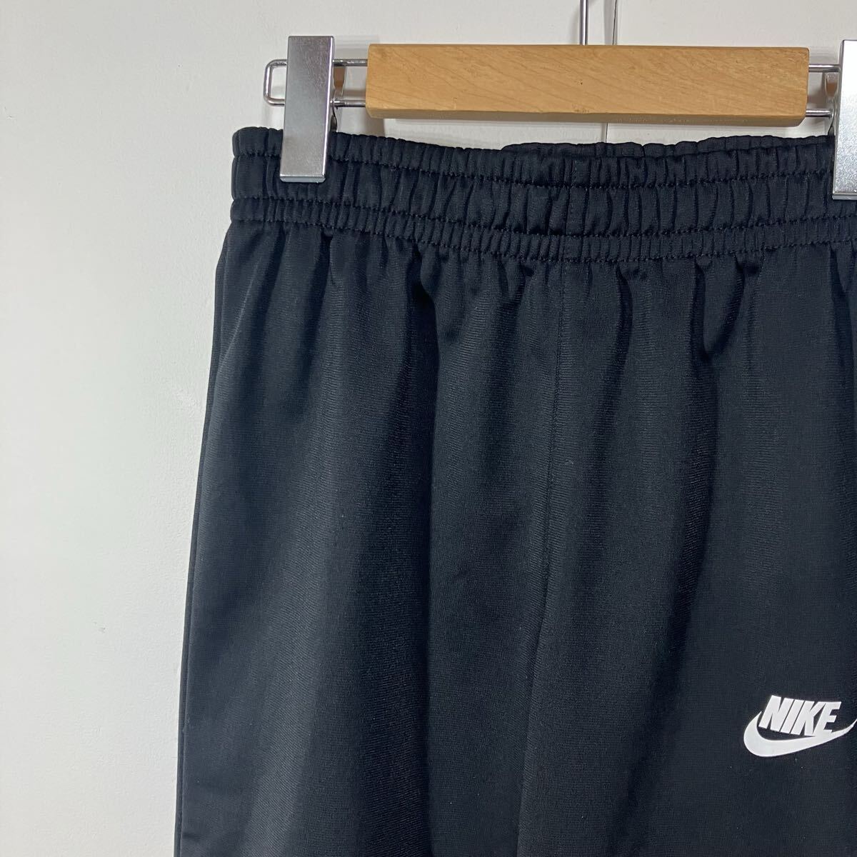 NIKE ナイキ ロゴ プリント ウエストゴム裏地フリース ジャージ トラック パンツ ブラック 150