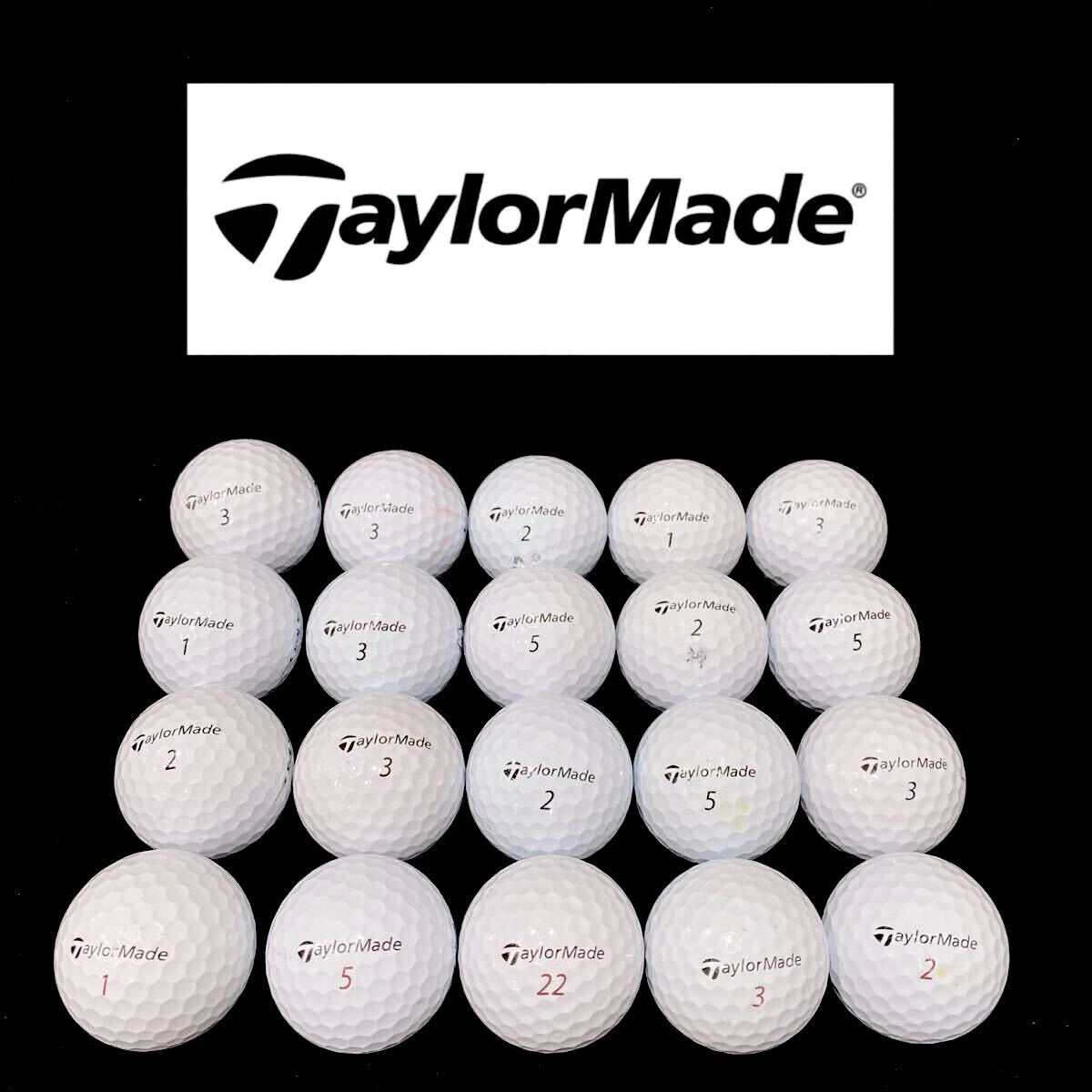 【MC1】S〜Aランク●テーラーメイド●TaylorMade●ロストボール●ゴルフボール●TP5・TP5X混合●20個●洗浄済●1円スタート 