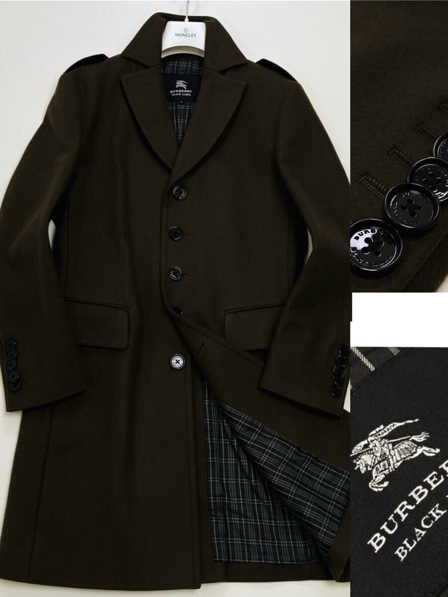 BURBERRY BLACK LABEL ナポレオンコート コッロング丈　ウールチェスター　トレンチコート バーバリーブラックレーベル　M 