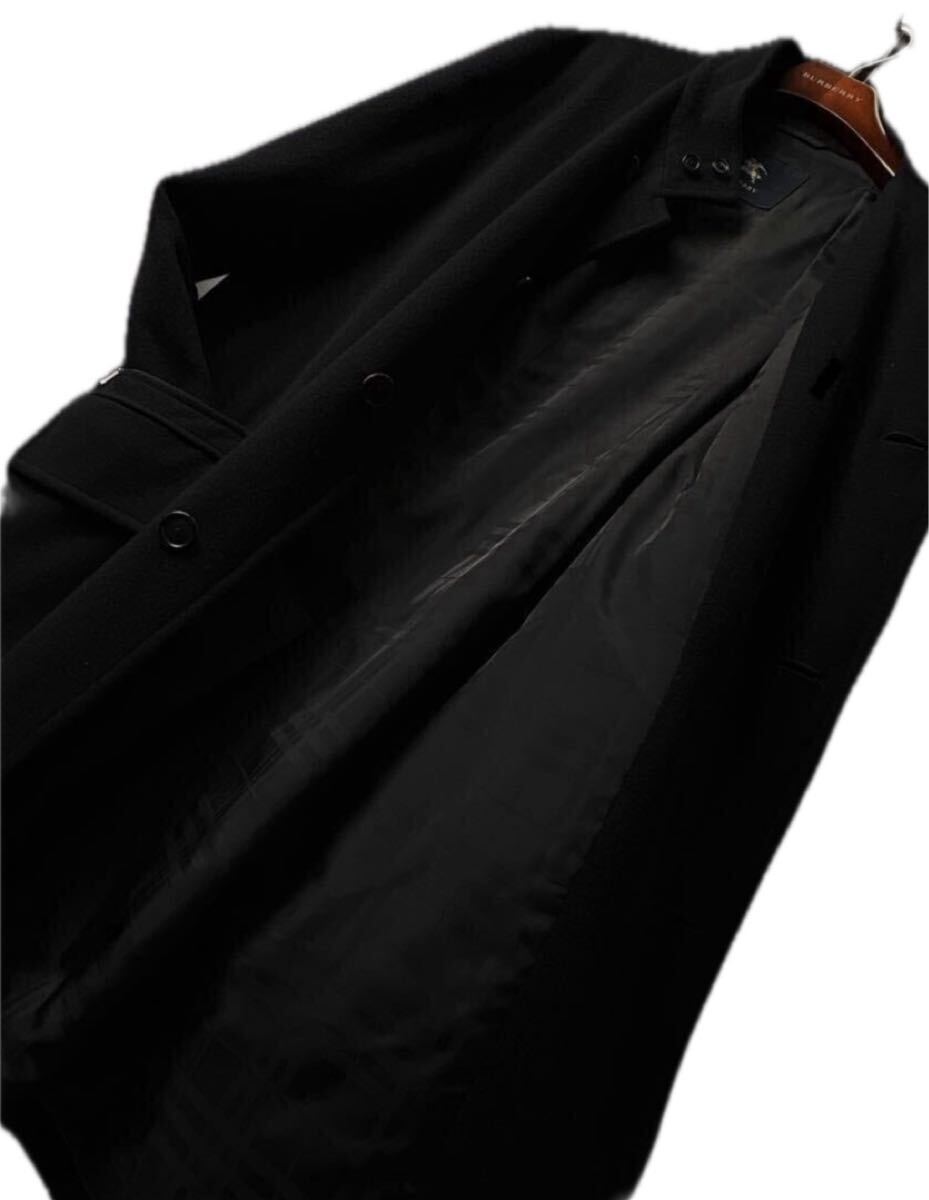 BURBERRY LONDON 【極美品】幻の最高級カシミヤ63%★極稀少【繊維の宝石】艶感立体ハイネックトレンチコート 圧巻美色　20万
