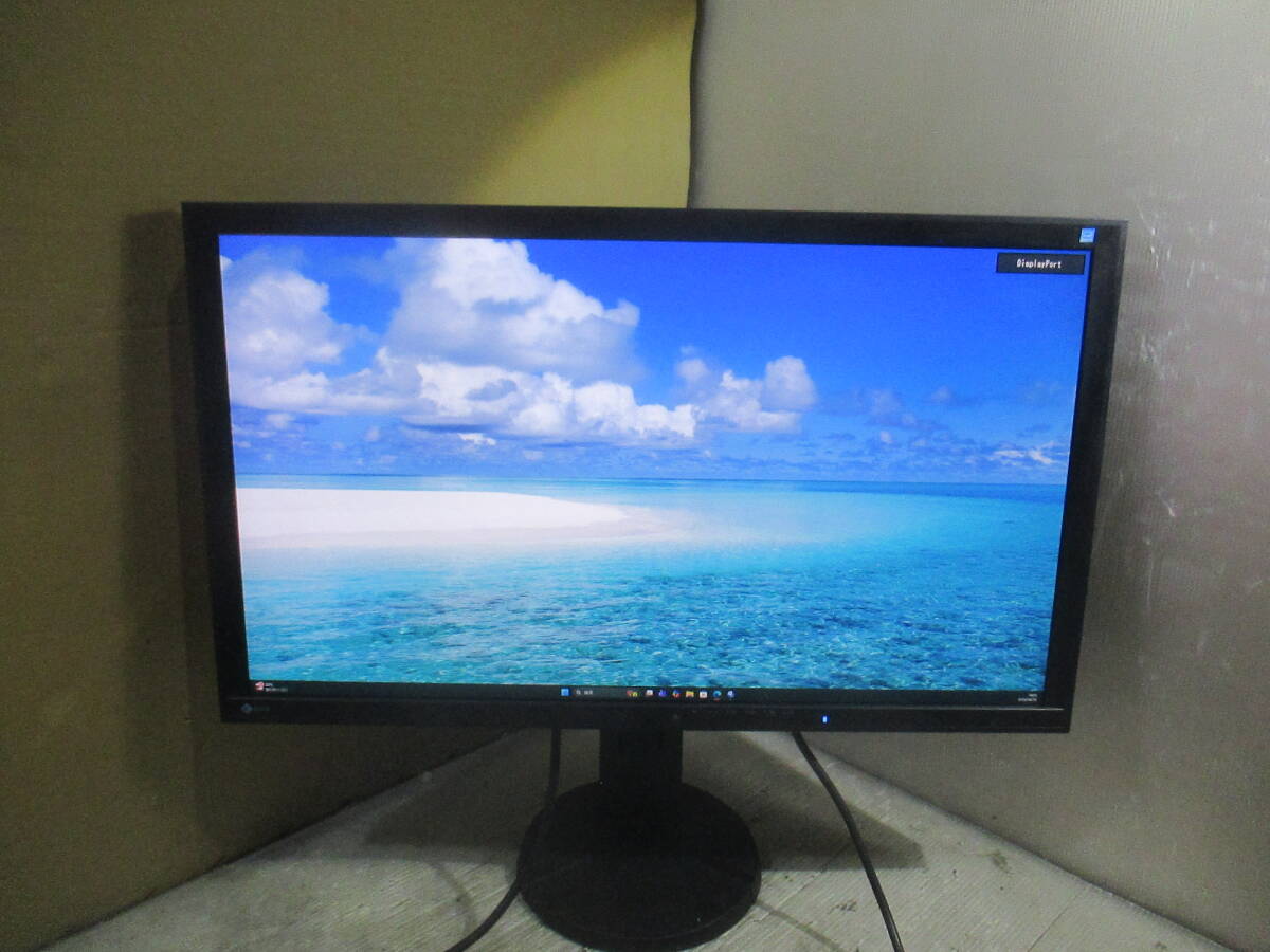 [D2-2/E80428-1]★EIZO FlexScan EV2736W 27インチ液晶モニター 高さ調整 縦回転 入力端子：DVIx1/DPx1/使用時間：5541h★