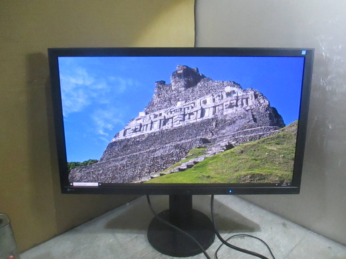 [G1-1/E80428-2]訳アリ★EIZO FlexScan EV2736W 27インチ液晶モニター 高さ調整 縦回転 入力端子：DVIx1/DPx1/使用時間：7407h★