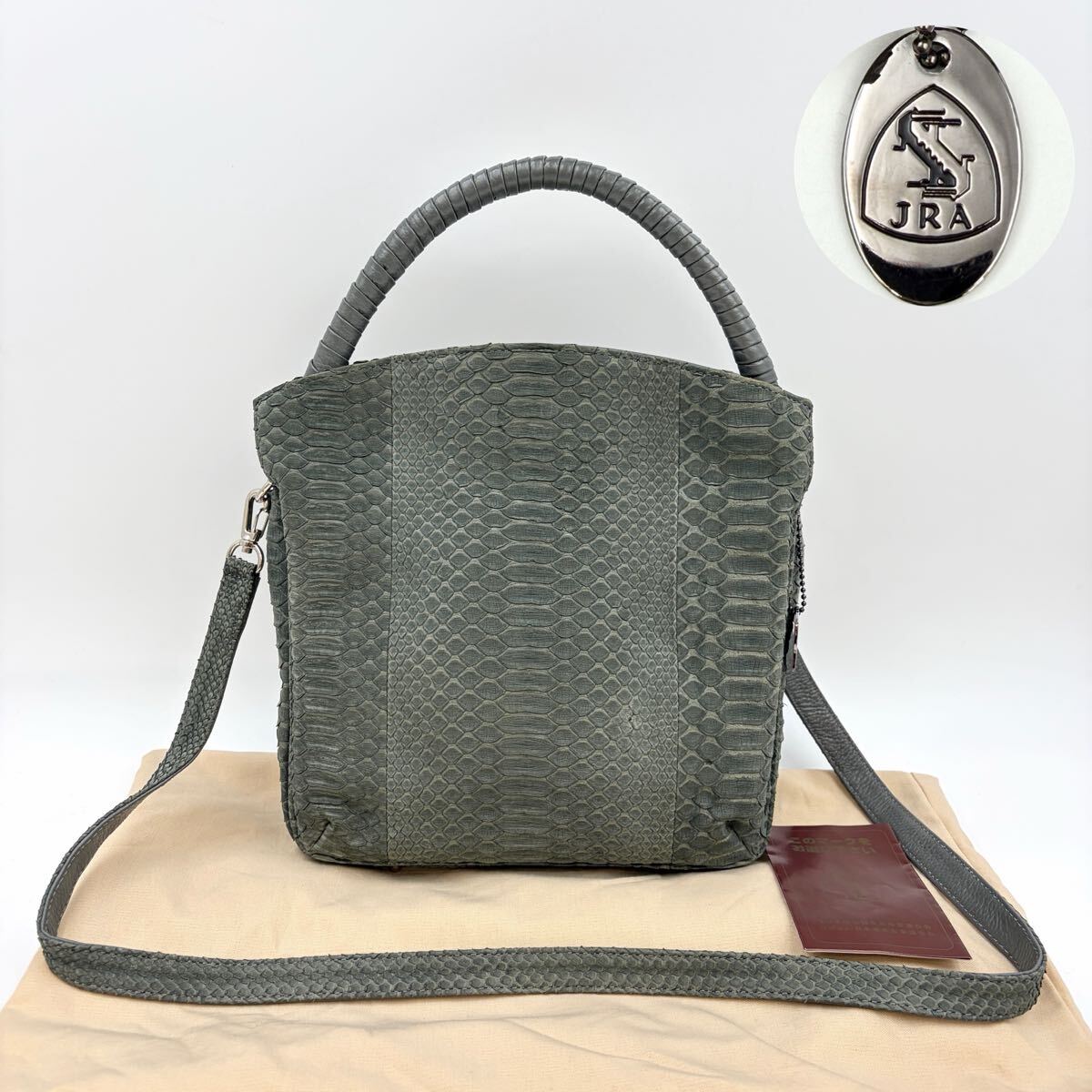 ◆ JRA ２WAY ハンドバッグ ショルダーバッグ パイソン 蛇 ヘビ革 本革 エキゾチックレザー レザー ◆ 