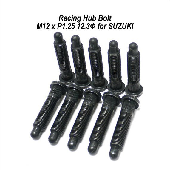 スズキ用 レーシングハブボルト【10本セット】10mmロングハブボルト M12xP1.25 競技用 スイフトスポーツ ジムニー等
