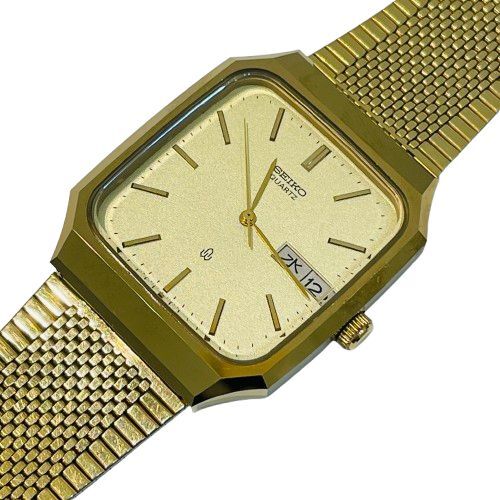 【SEIKO/セイコー】5933-5080 クオーツ スクエア メンズ 腕時計 ゴールドカラー 不動 テスター〇★64940