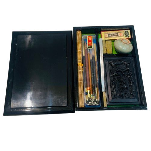 【漢陽工芸社】書道具セット 墨/硯/筆/文鎮/水差し/印材 書道/筆記用具★