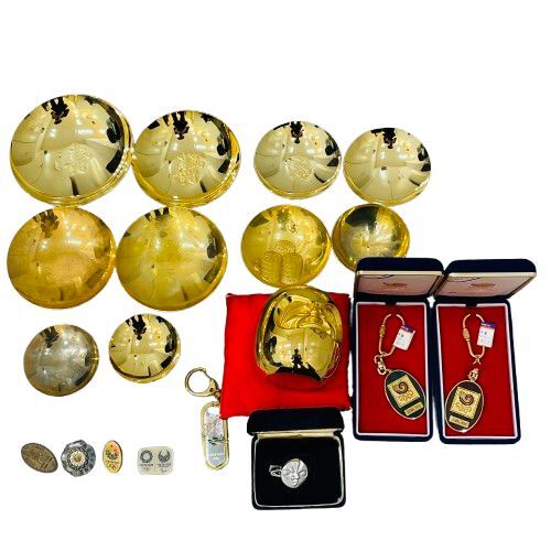 【メッキ/記念品おまとめ】K24GP 金杯 達磨/だるま オリンピック記念品 他 重量約2000g★