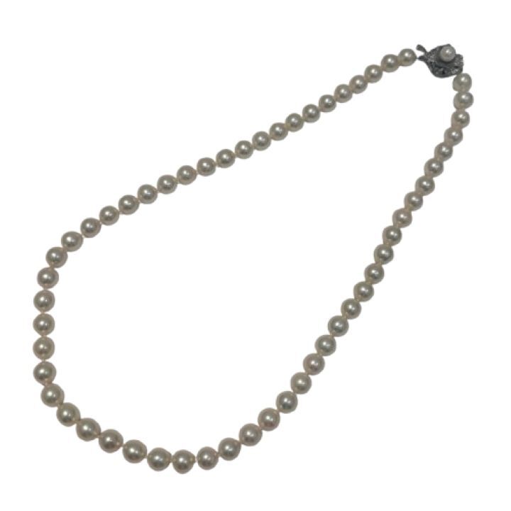 【本真珠/パール】ネックレス SILVER/シルバー留め具 約7mm玉★