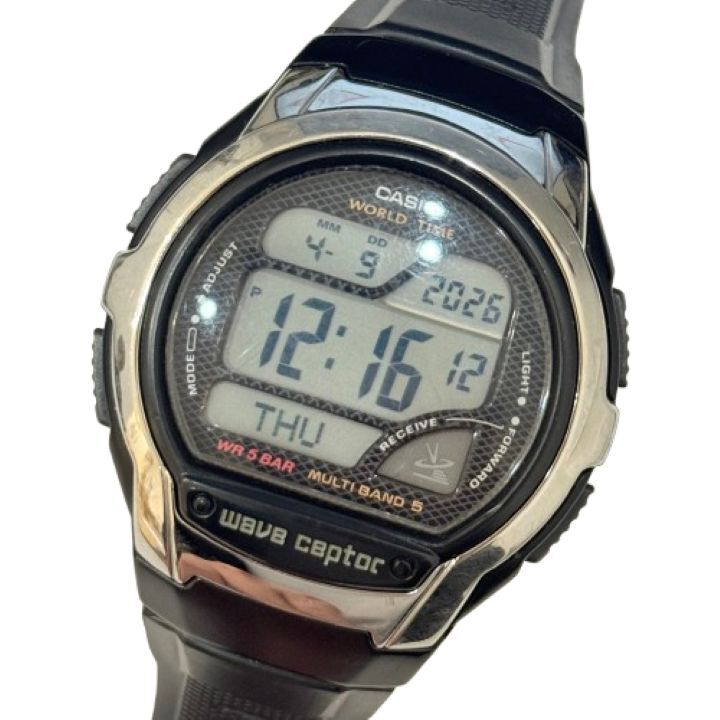 【CASIO/カシオ】wave captor マルチバンド5 ワールドタイム WV-58J 時計★64989