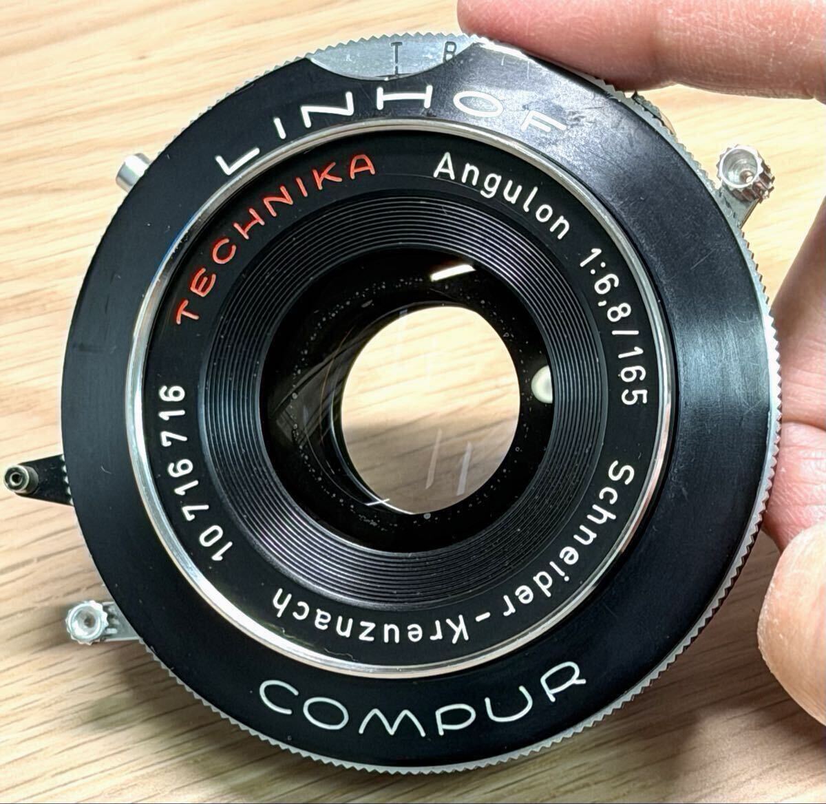 Angulon 165mm f6.8 LINHOF TECHNIKA Select version Schneider 8x10 Coated Near Mint Compur 13 blades Working shutter Retaining ring