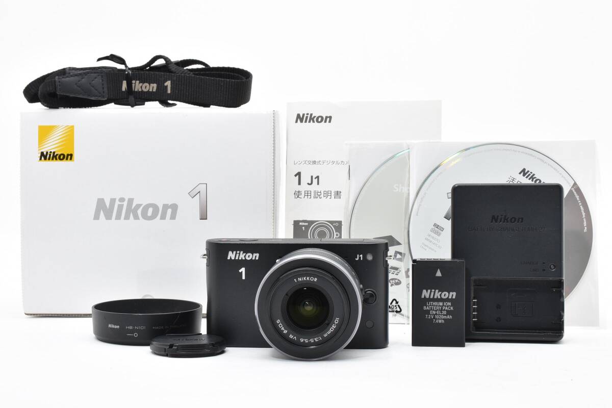 #5268 【動作OK・フルセット】 Nikon 1 J1 標準ズームキット ブラック ★10-30mm VR・元箱付★ ニコン ミラーレス 訳あり