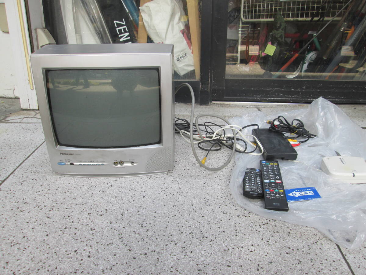 (22)☆Panasonic モノラルテレビ TH-14R2 パナソニック 地デジチューナー Ｂ-CASカード付 動作品 リモコン社外品 