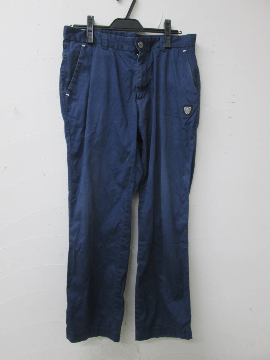 (22)♪エンポリオアルマーニ EMPORIO ARMANI EA7 メンズ パンツ ネイビー サイズ・洗濯・生地表示タグ欠品