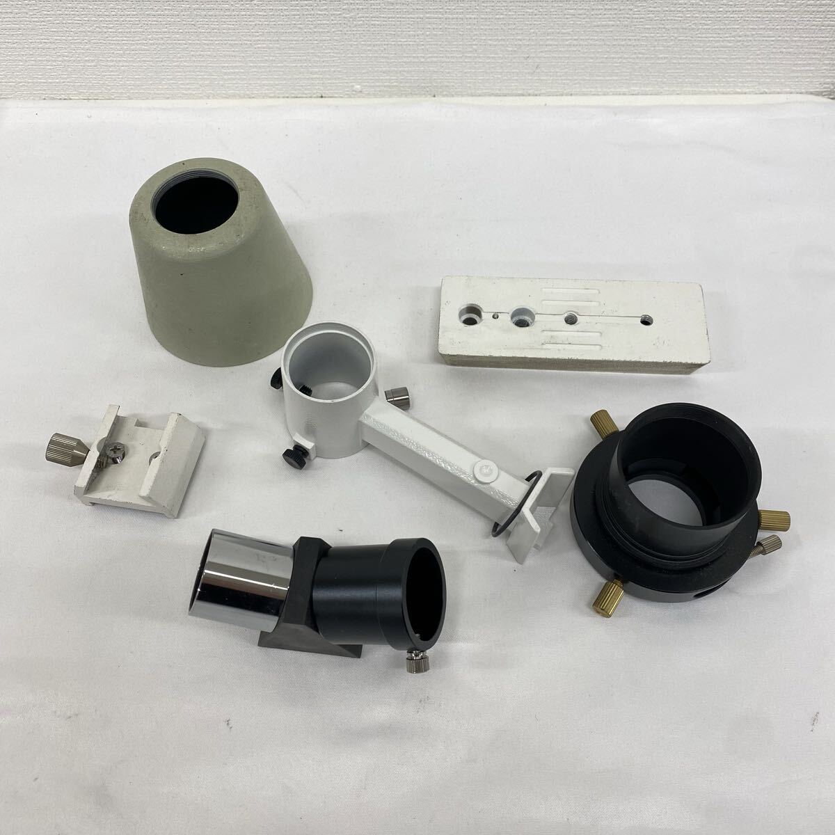 天体望遠鏡 パーツ5点 接眼アダプター 延長筒 天頂プリズム? ファインダーブラケット？　等　メーカー不明 現状品