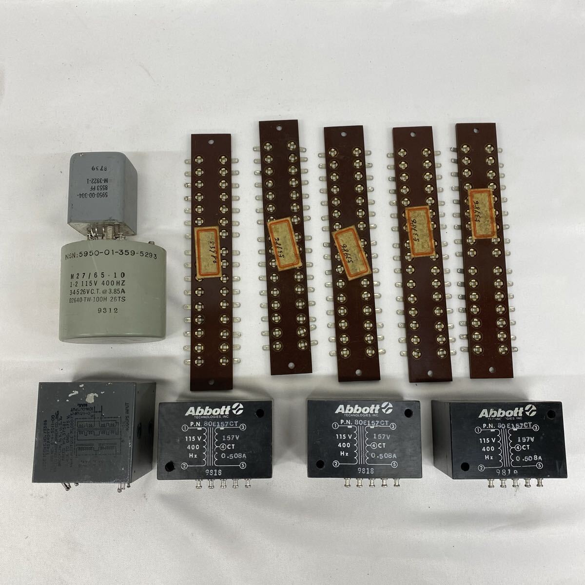 米軍放出品 Abbott / Collins ほか まとめて11点 400Hz 航空機用トランス ラグ板 ビンテージ 電子部品 現状品