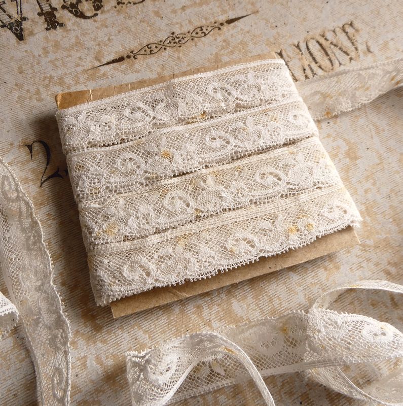 5.5m フランス アンティーク ヴァレンシエンヌレース スカラップ ハンドメイド 材料リメイク 素材 ドール 衣装 装飾ドレス手作りボネ手仕事