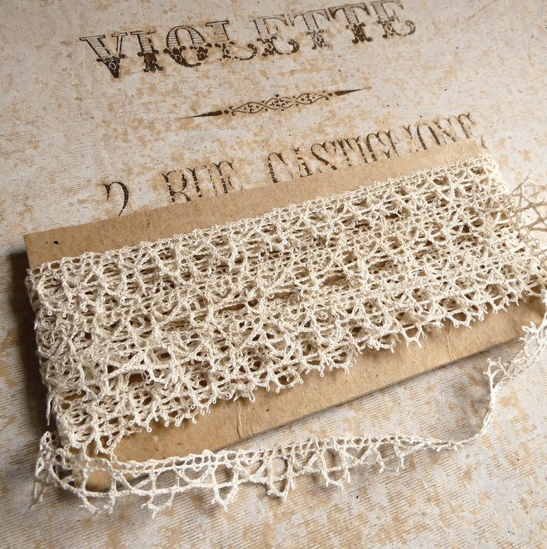6.6m フランス アンティーク 石膏色 ル・ピュイ ボビンレース手編みレース ハンドメイド材料リメイク素材ドール装飾ドレス手作りボネ手仕事