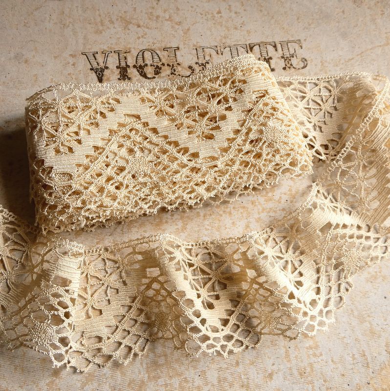 4.1m フランス アンティーク ヴィンテージ レース ハンドメイド 材料 リメイク 素材 ドール 衣装 装飾 ドレス 手作りボネ 手仕事ブロカント