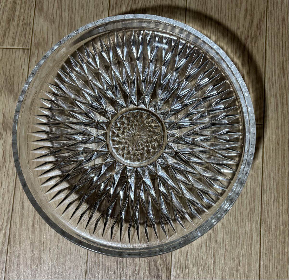 昭和レトロ 食器 ガラス カットガラス 大皿 レトロ ガラス皿 ガラス製 中皿 アンティーク コレクション