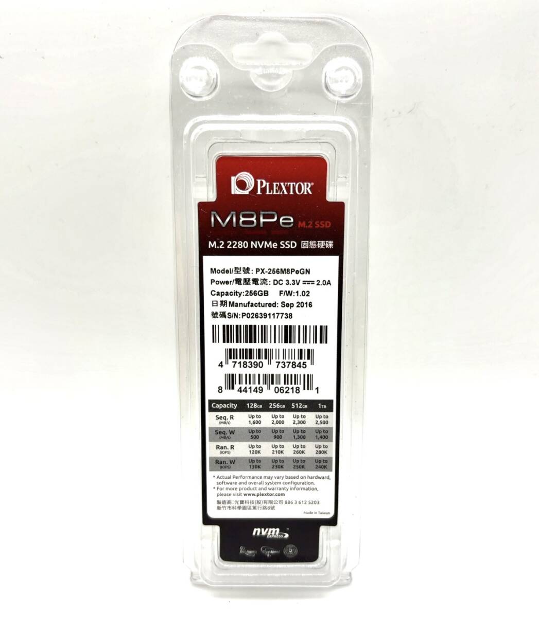 未使用 PLEXTOR M8Pe PX-256M8PeGN M.2 2280 NVMe SSD A78