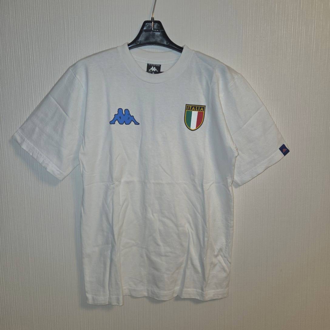現状品　希少　Kappa × イタリア代表 ヴィンテージ Tシャツ ホワイト　サイズM　襟口などに汚れあり　B205