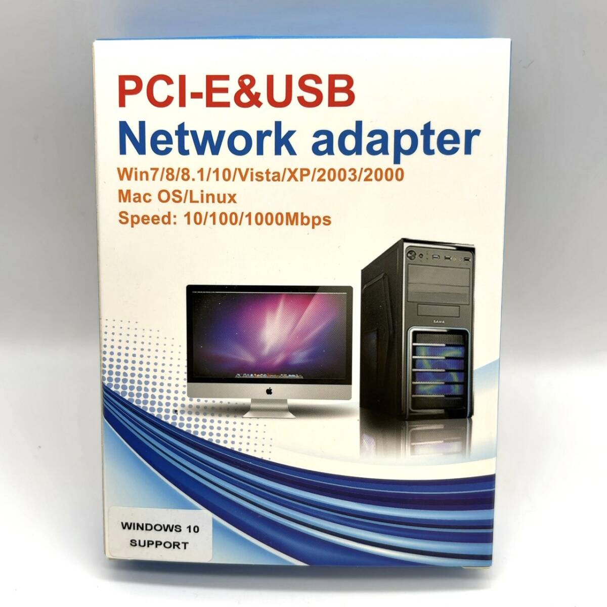 PCI-E&USB ネットワークアダプター 10/100/1000Mbps LANカード　傷、汚れあり A65