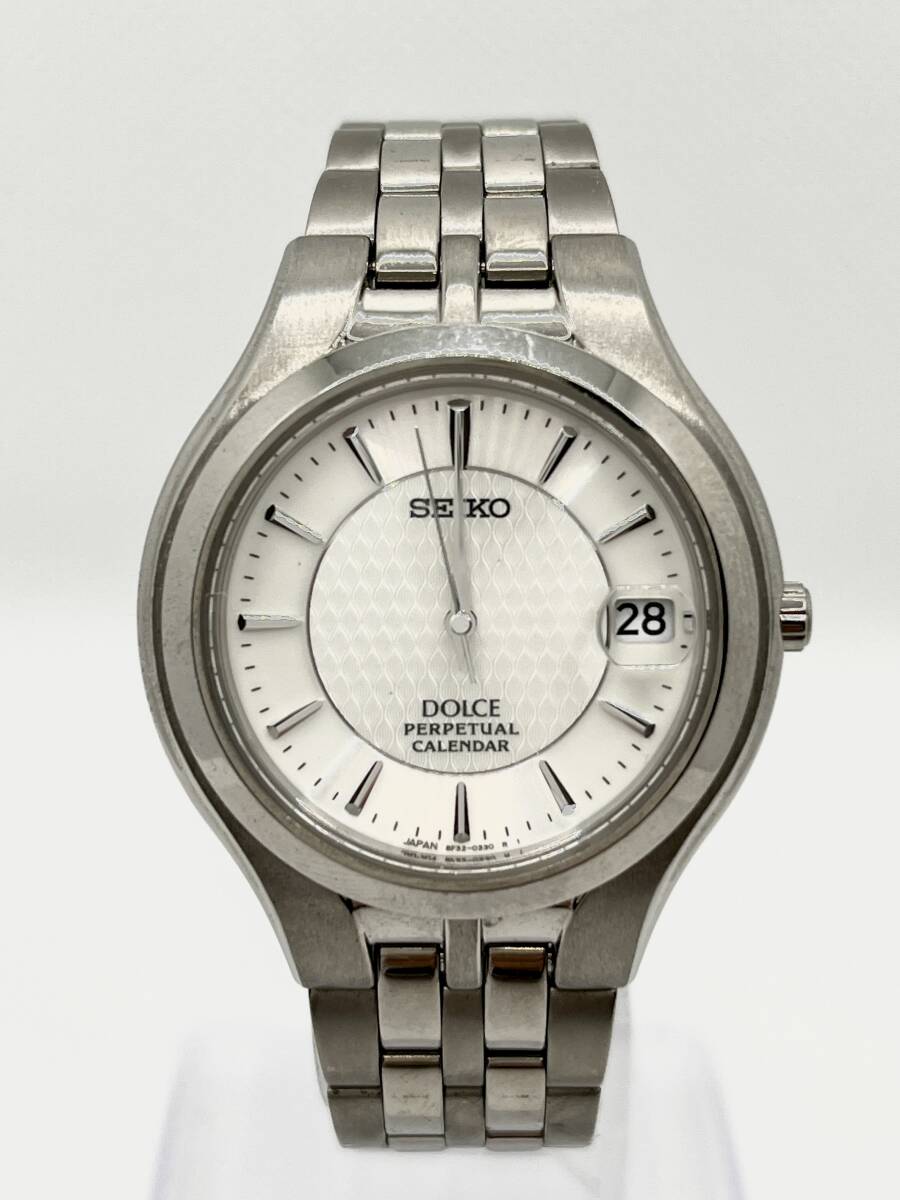 不働品 SEIKO DOLCE セイコー ドルチェ 電池式 8F32-0260 パーペチュアルカレンダー チタン クォーツ メンズ 腕時計