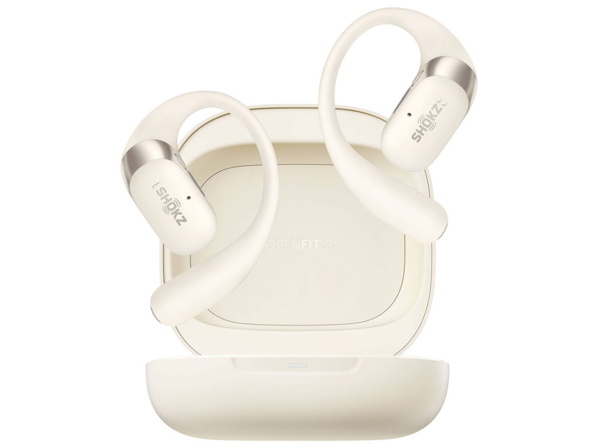 ◆新品未開封 Shokz（ショックス）完全ワイヤレスイヤホン OpenFit 2 オープンイヤー型 Bluetooth対応 ベージュ 【SKZ-EP-000046】 保証付