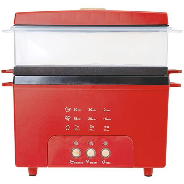 ◆新品 Life on Products サラダチキンメーカー PR-SK044-RD [ほったらかし調理/炊飯機能/低糖質・高たんぱくメニュー/ゆでたまご] 保証付