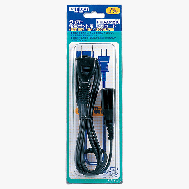 ◆新品未開封 タイガー TIGER 電源コード PKD-A012(K) [電気ポット・炊飯ジャー用／ブラック] 