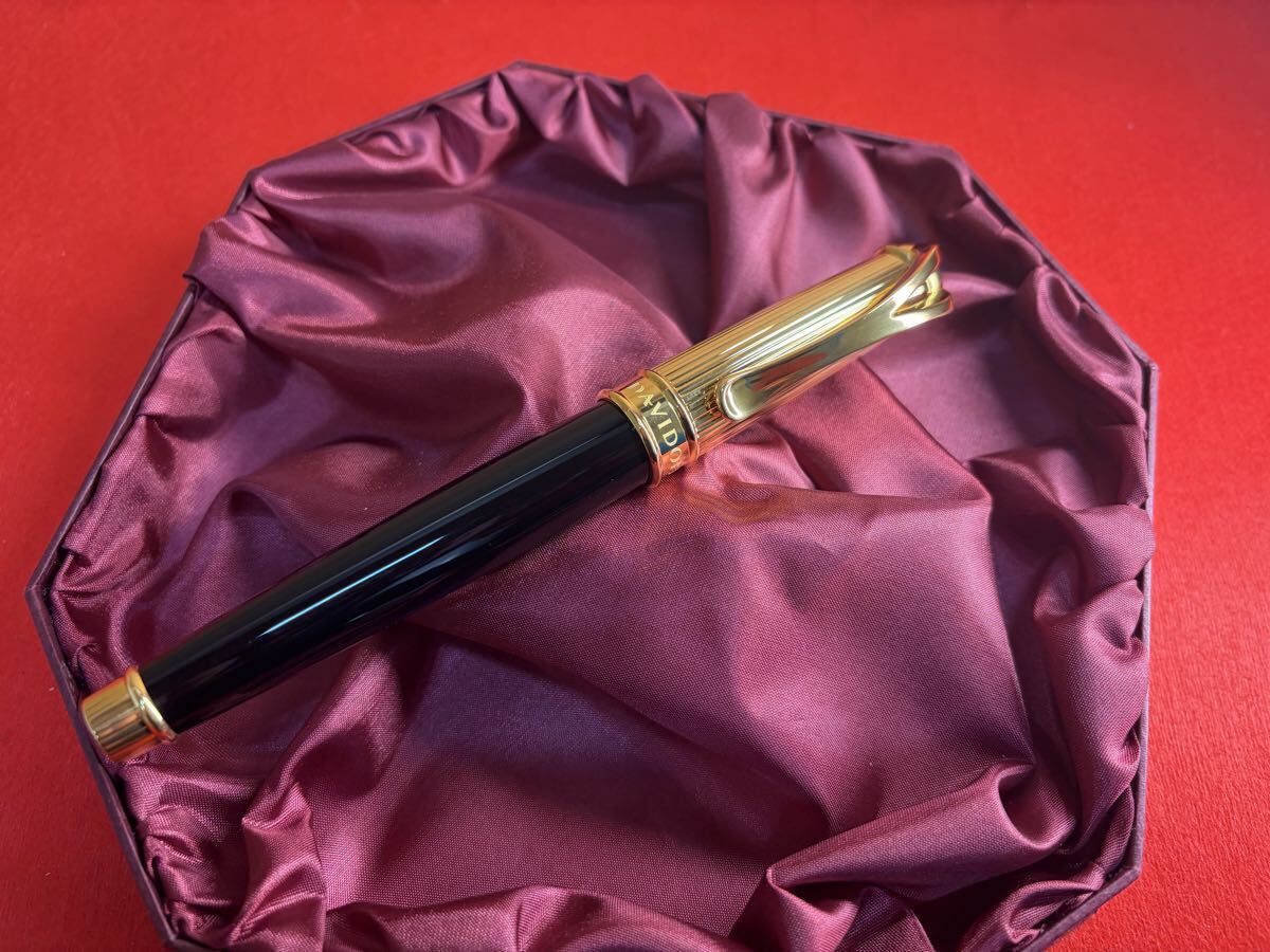 【J034】DAVIDOFF ダビドフ ペン先 18K 万年筆 ブラック×ゴールド