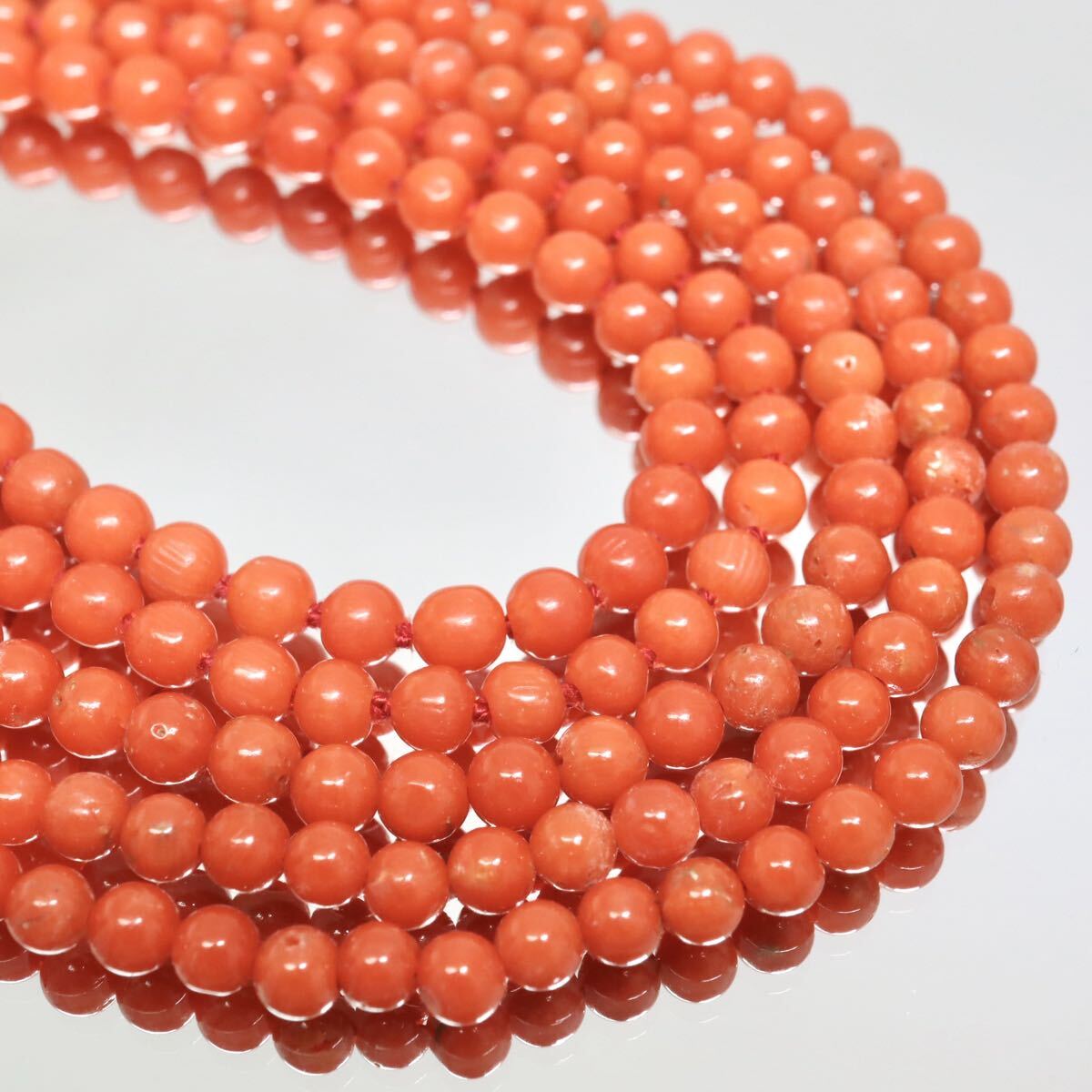 【売り切り】K18!!◆天然本珊瑚ネックレス2点おまとめ◆A 約31.9g necklace jewelry サンゴ コーラル coral 赤 丸玉 ロング EA9/EB4 W557