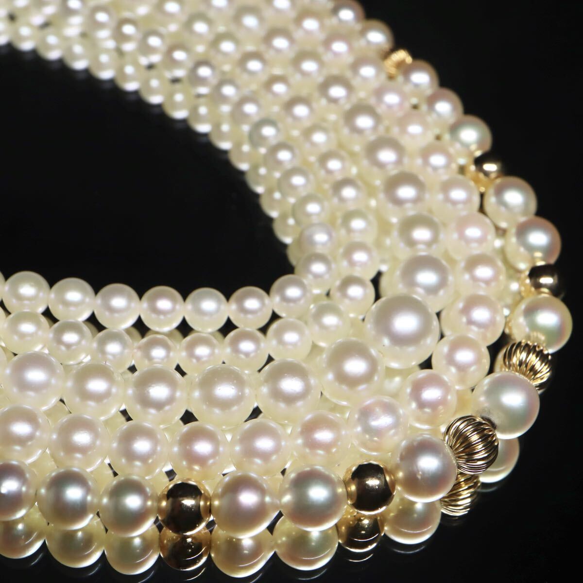 ミキモト入り!!約2.0-7.0mm珠【セット売り】◆アコヤ本真珠ネックレス4点おまとめ◆A 約60.4g pearl パール necklace jewelryEA1/EC3 WN115