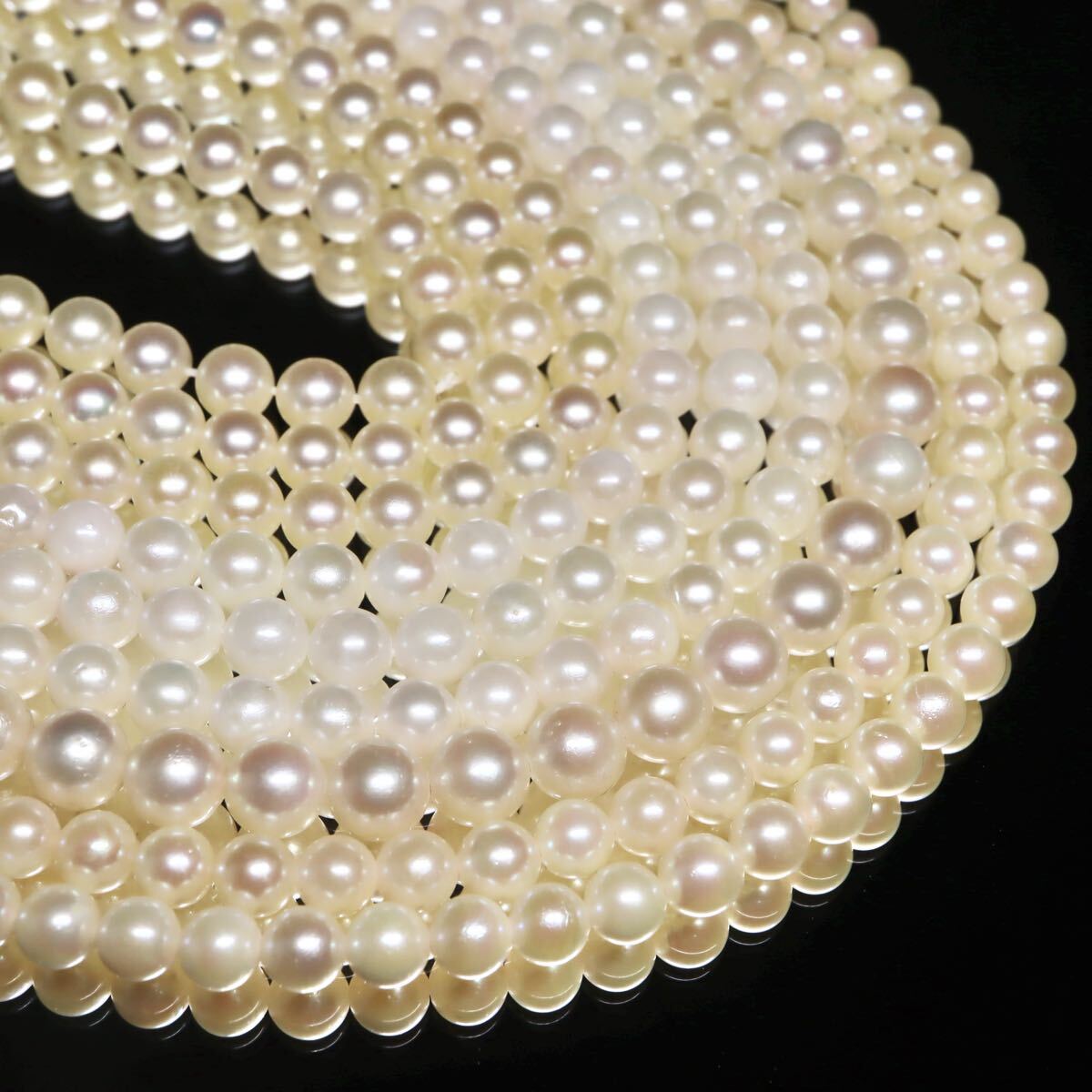 タサキ入り!!約5.0-6.5mm珠【セット売り】◆アコヤ本真珠ネックレス4点おまとめ◆A 約186.9g pearl パール necklace ロング DH0/EB6 WN117