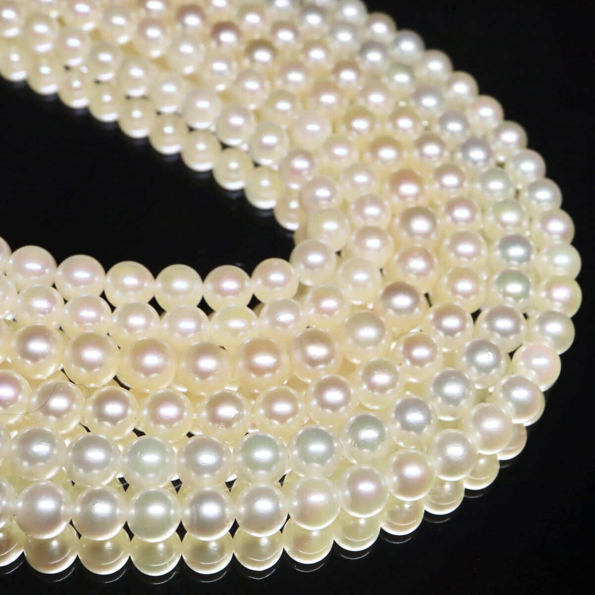 約5.5-6.0mm珠【セット売り】◆アコヤ本真珠ネックレス4点おまとめ◆A 約123.5g pearl パール necklace jewelry ジュエリー EA0/EB9 WN118