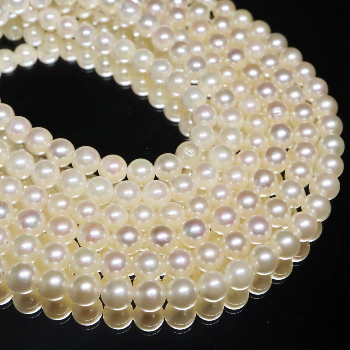 約6.0-6.5mm珠【セット売り】◆アコヤ本真珠ネックレス4点おまとめ◆A 約148.1g pearl パール necklace ジュエリー ロング EA3/EB0 WN119