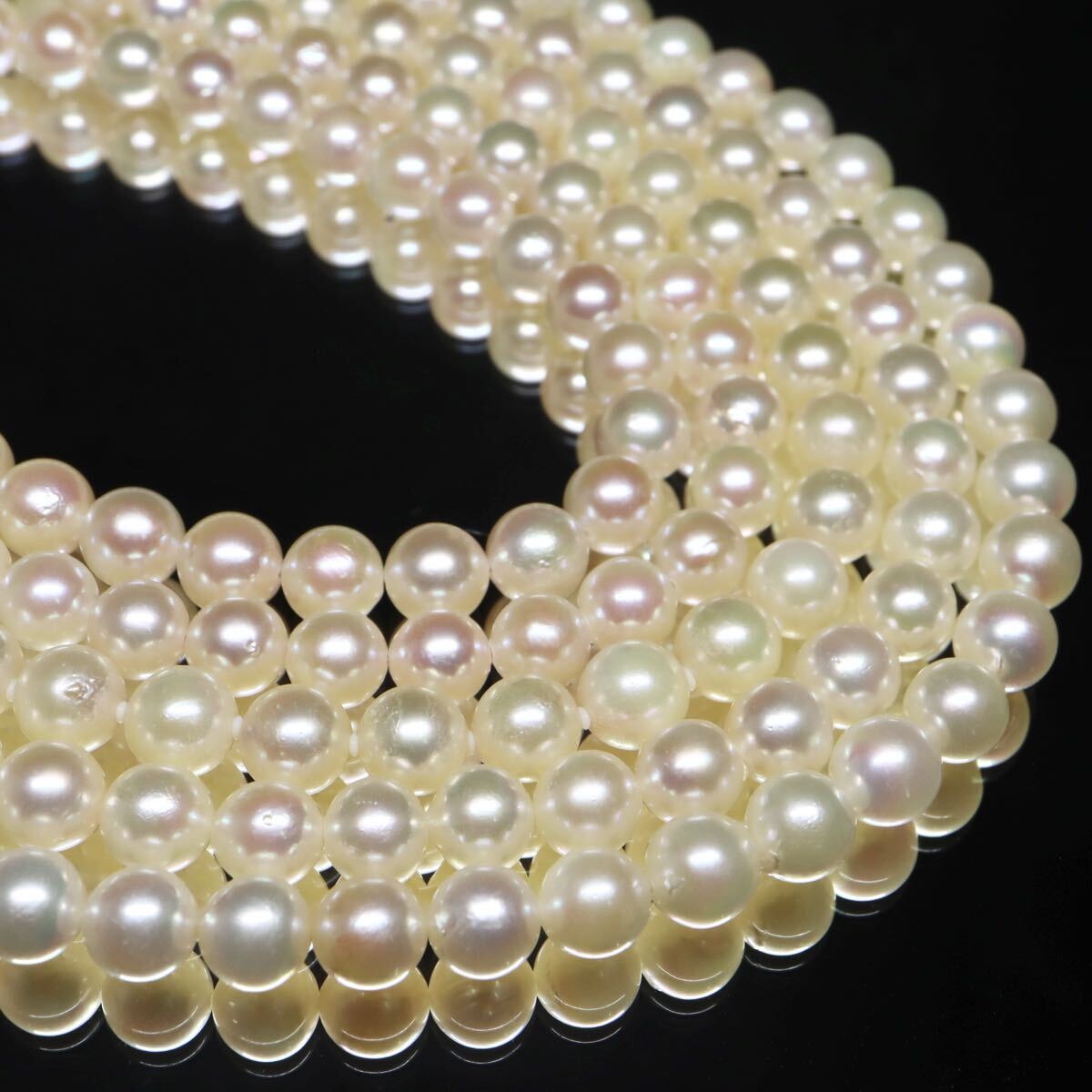 約6.5mm珠【セット売り】◆アコヤ本真珠ネックレス3点おまとめ◆A 約115.1g pearl パール necklace ジュエリー ロング DI0/EA3 WN149