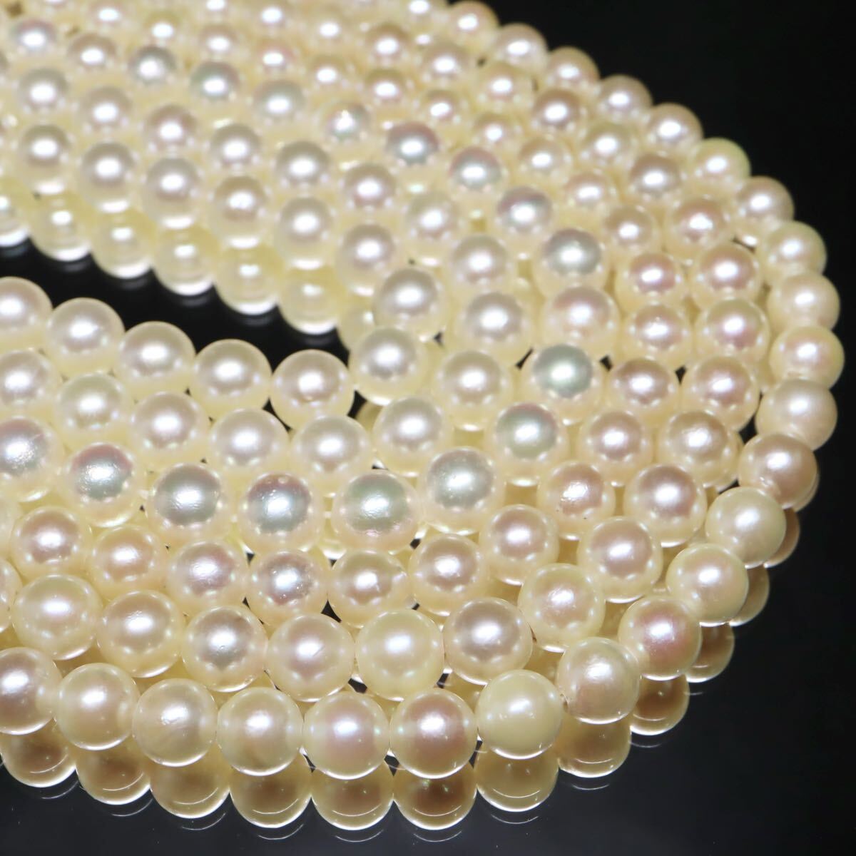 約6.0-6.5mm珠【セット売り】◆アコヤ本真珠ネックレス3点おまとめ◆A 約113.5g pearl パール necklace ジュエリー ロング EA1/EA7 WN150