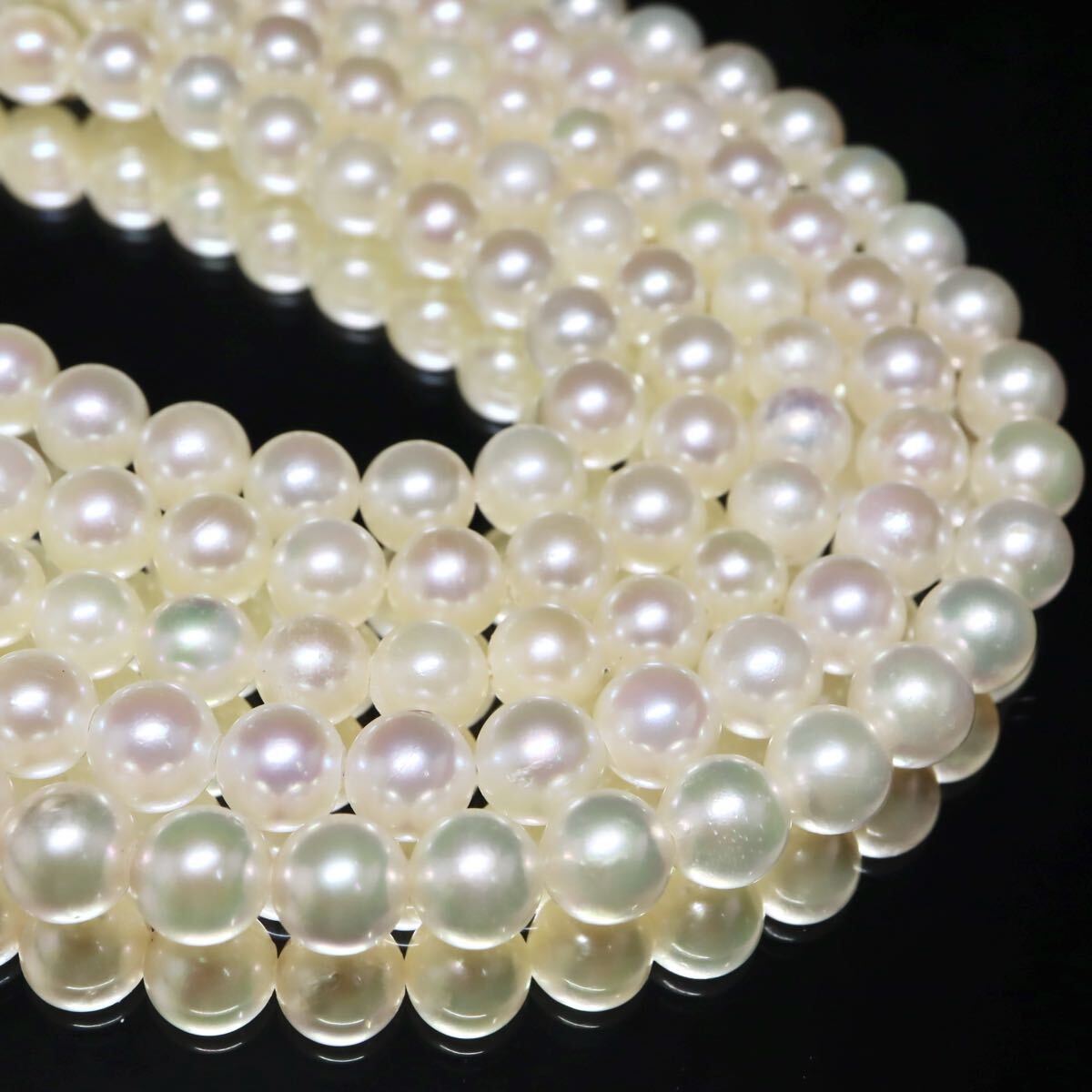 約6.5-7.0mm珠【セット売り】◆アコヤ本真珠ネックレス4点おまとめ◆A 約123.2g pearl パール necklace jewelry ジュエリー DI5/EA6 WN152