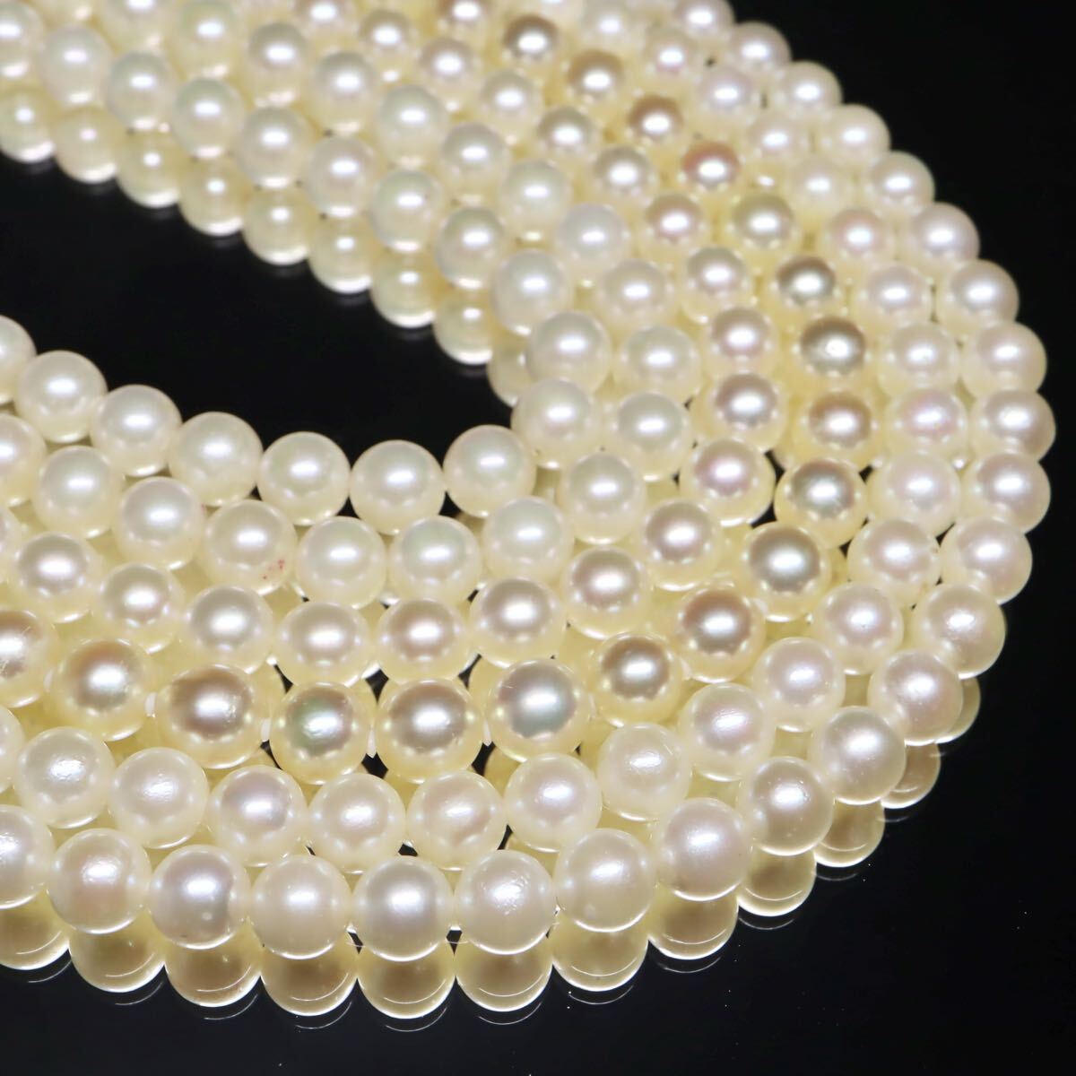 テリ良好!!約6.0-6.5mm珠【セット売り】◆アコヤ本真珠ネックレス4点おまとめ◆A 約123.9g pearl パール necklace jewelry EA1/EA6 WN159