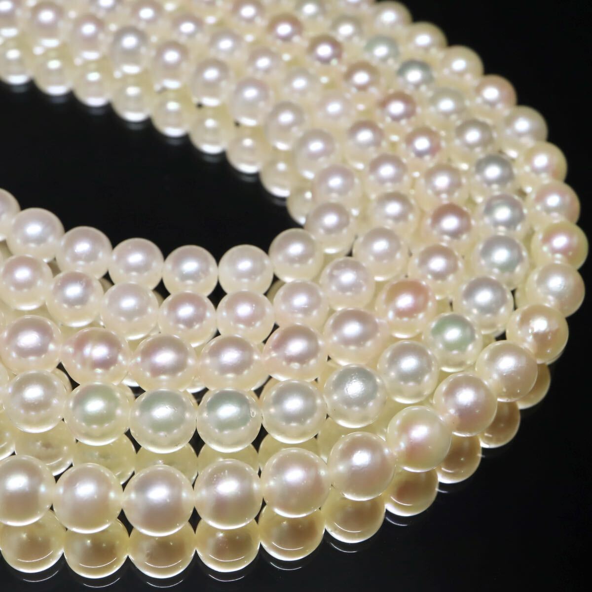 約6.0-6.5mm珠【セット売り】◆アコヤ本真珠ネックレス4点おまとめ◆A 約98.5g pearl パール necklace jewelry ジュエリー EA2/EA7 WN160
