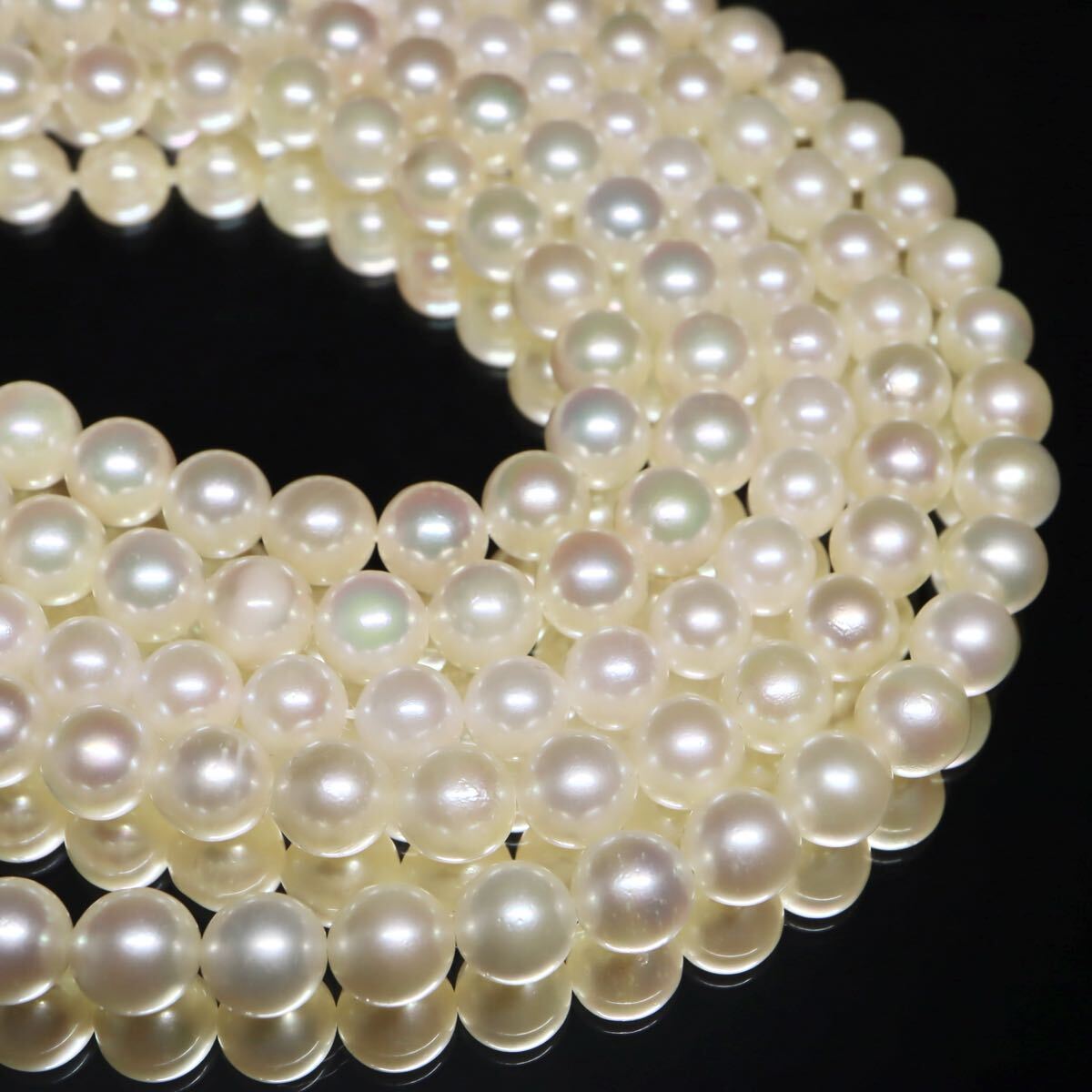 約6.0-7.5mm珠【セット売り】◆アコヤ本真珠ネックレス3点おまとめ◆A 約116.9g pearl パール necklace jewelry ジュエリー DI0/EB2 WN161
