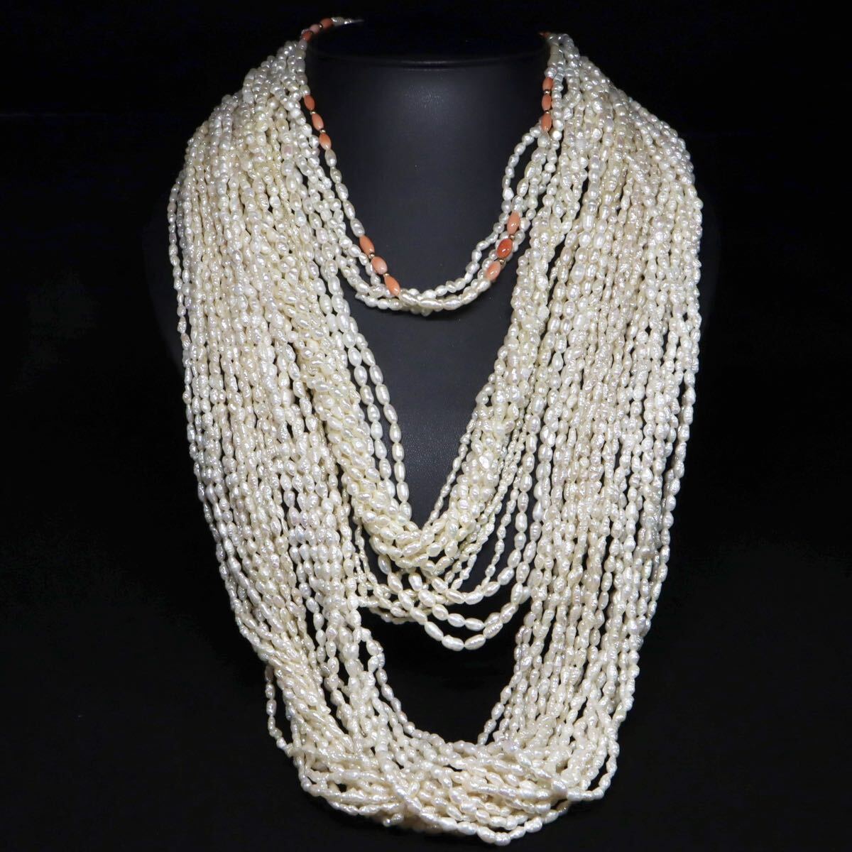 K18入り!!【セット売り】◆本真珠ネックレス7点おまとめ◆A 約438.9g pearl パール necklace jewelry ジュエリー ロング EA4/EB7 WN166