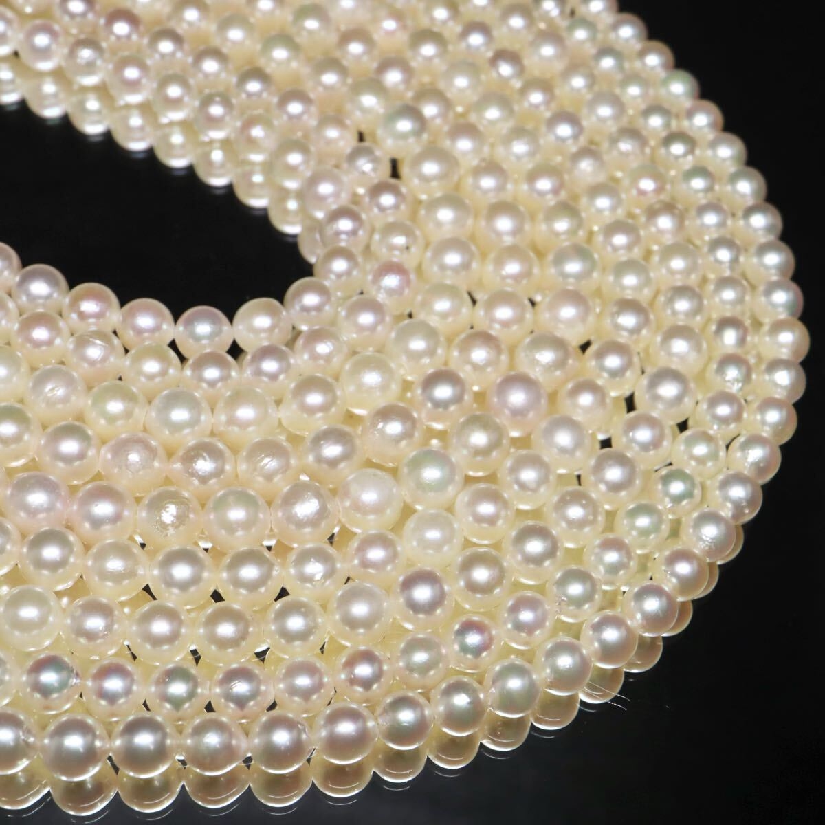 約6.0-7.0mm珠【セット売り】◆アコヤ本真珠ネックレス4点おまとめ◆A 約296.5g pearl パール necklace ジュエリー ロング EA1/EC9 WN164