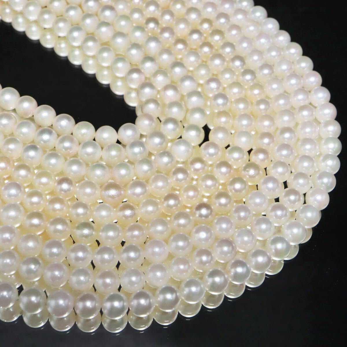 約6.5mm珠【セット売り】◆アコヤ本真珠ロングネックレス4点おまとめ◆A 約260.3g pearl パール necklace jewelry ジュエリーEA3/EB4 WN169