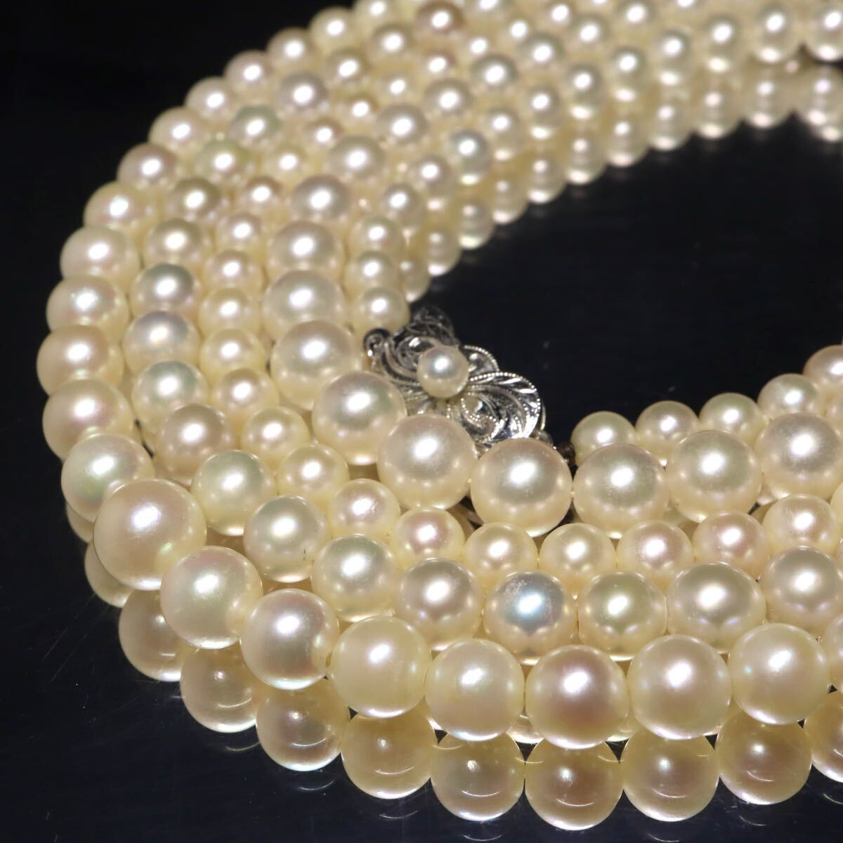 ミキモト入り!!約3.0-7.5mm珠【セット売り】◆アコヤ本真珠ネックレス4点おまとめ◆A 約77.9g pearl パール necklace jewelryDI0/EB2 WY142