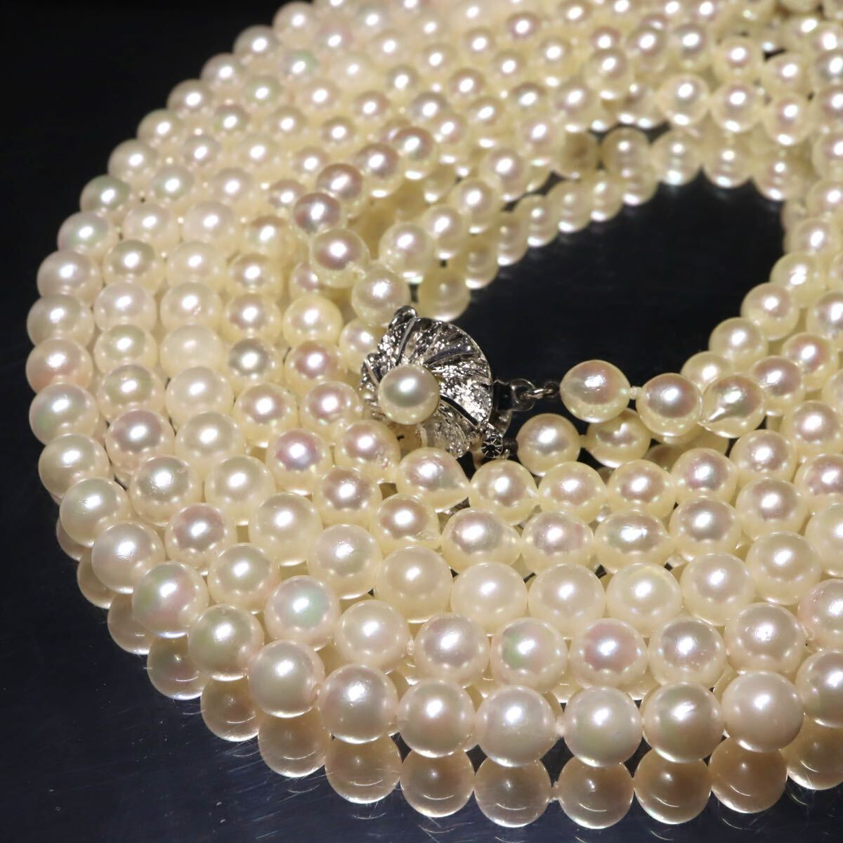 約5.5-7.0mm珠【セット売り】◆アコヤ本真珠ネックレス3点おまとめ◆A 約156.0g pearl パール necklace ジュエリー ロング EA5/EC5 WY143