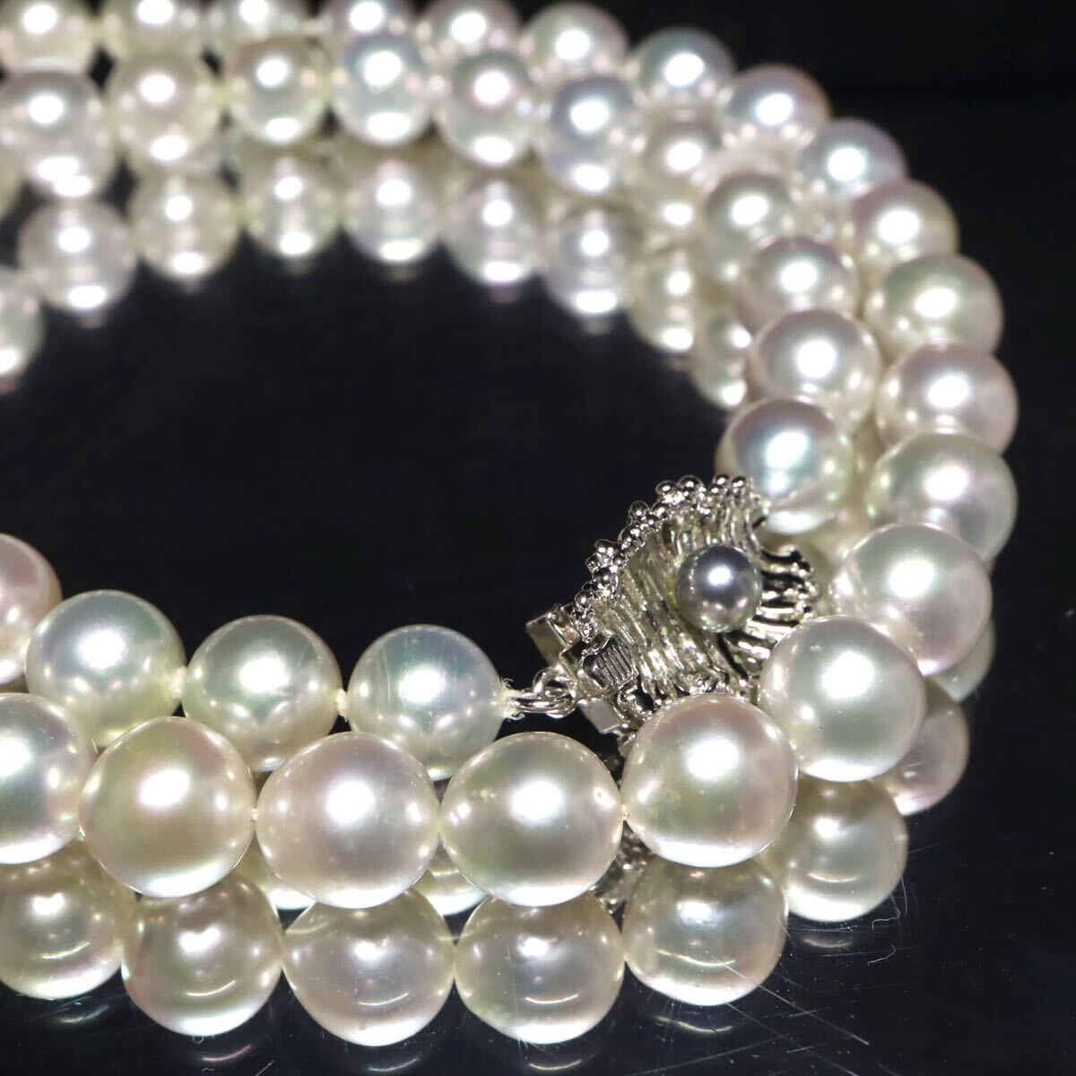 【TASAKI(田崎真珠)】約7.5-8.0mm珠◆アコヤ本真珠ネックレス◆A 約37.3g 約43.0cm ソ付き pearl パール necklace jewelry DB0/EB5 WY151