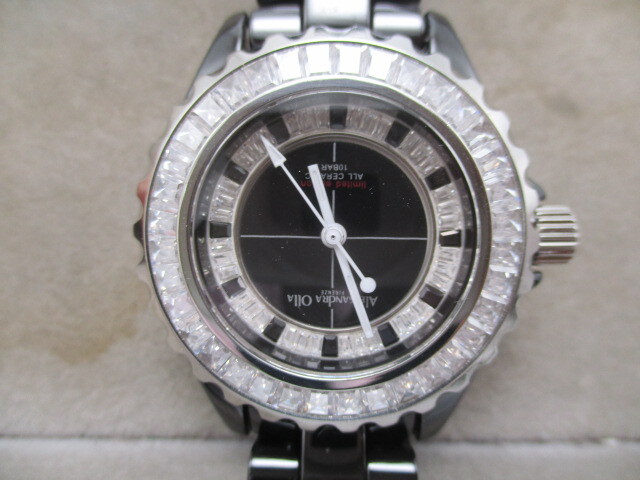 ★☆アレサンドラ　オーラ　ALESSANDRA　OLLA　腕時計　クオーツ　ALO-100-3　オールセラミック　限定品　稼働品☆★