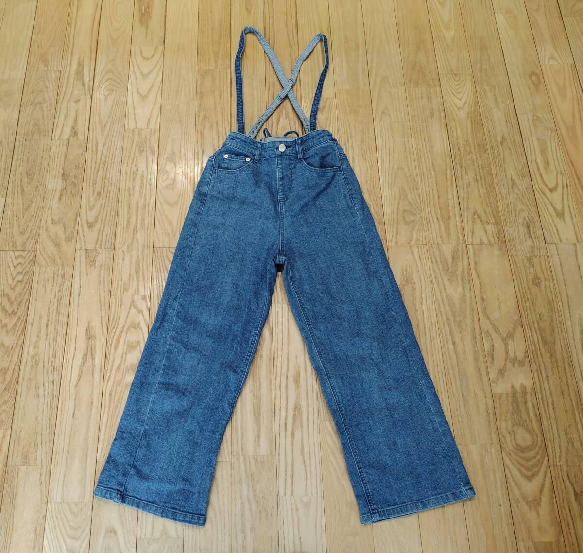 GLOBAL　WORK　キッズ　サス付きデニムワイドパンツ　150